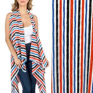 2144 - Chiffon Scarf Vests (Style 2)  #0060 Red-White-Blue<br>
Chiffon Scarf Vest - One Size Fits All