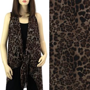 2144 - Chiffon Scarf Vests (Style 2)  #0029 Brown - One Size Fits All