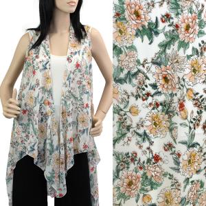 2144 - Chiffon Scarf Vests (Style 2)  #8521 White - One Size Fits All