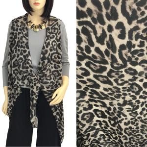 2144 - Chiffon Scarf Vests (Style 2)  #9663 Leopard Print - Grey-Java MB - One Size Fits All