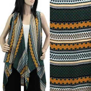 2144 - Chiffon Scarf Vests (Style 2)  #0536 Mustard-Green - One Size Fits All
