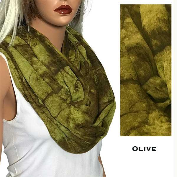 wholesale 1096 - Tie Dye Earthy Infinity Scarves Olive - 