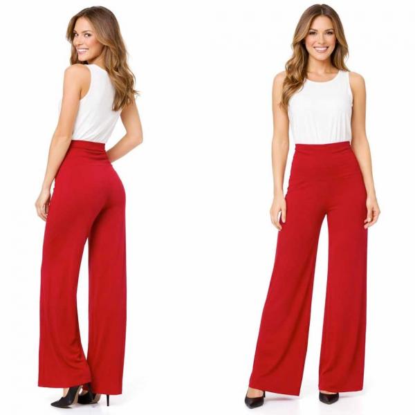 Wholesale 2172 - Palazzo Pants Red - L