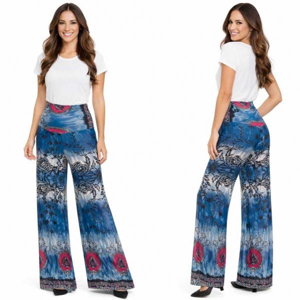 Wholesale 2172 - Palazzo Pants #89 Blue  - L