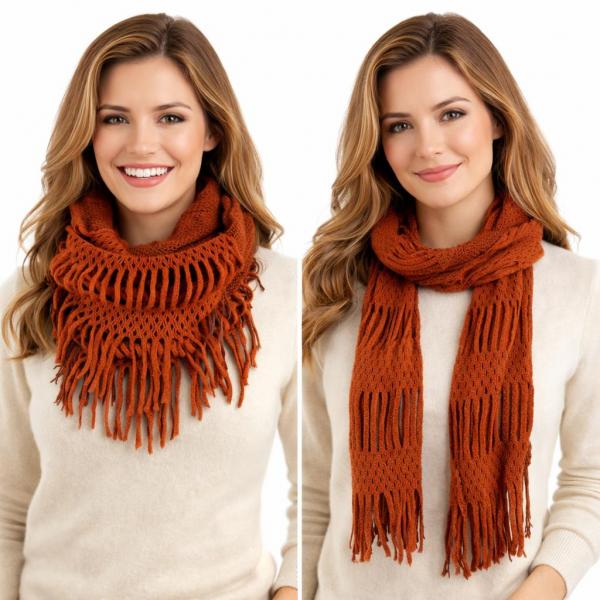 wholesale 2251 - Two Ways to Wear Knit Tube Orange-Paprika - 