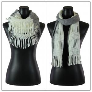 2251 - Two Ways to Wear Knit Tube Ivory-Grey - 