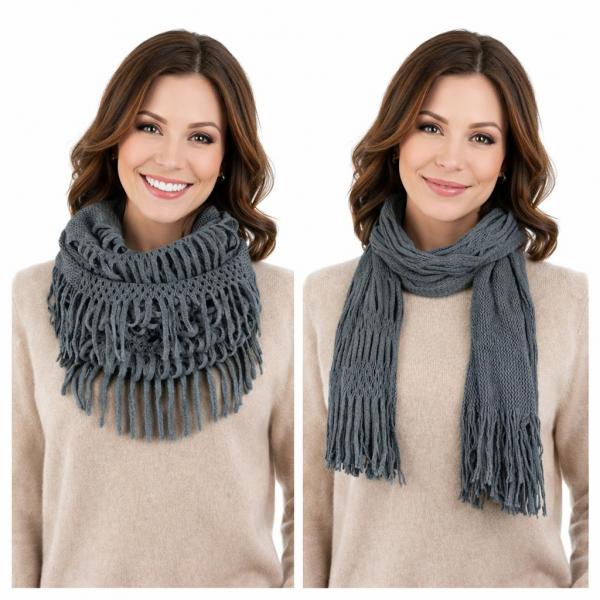wholesale 2251 - Two Ways to Wear Knit Tube Charcoal - 