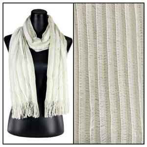 Wholesale  Ivory Oblong Scarves - Knitted Stripes 1120* - 