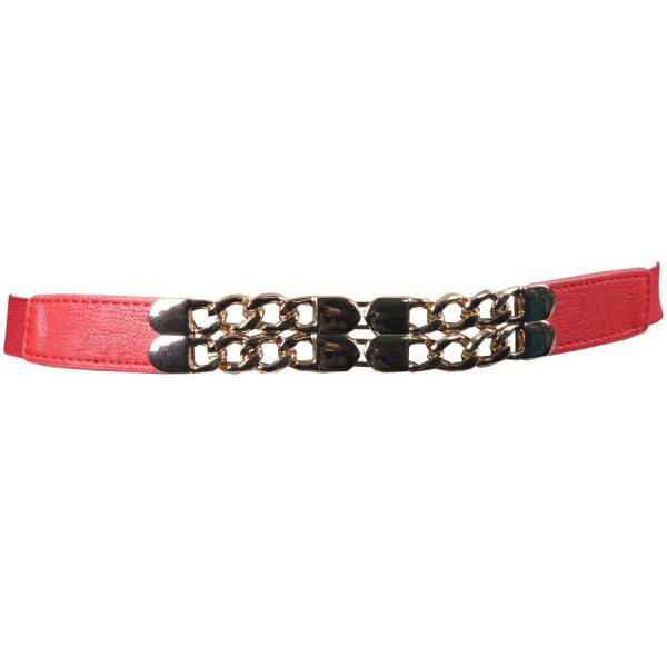 wholesale 2276 Fashion Stretch Belts S0018 - Red - ONE SIZE FITS (S-L)