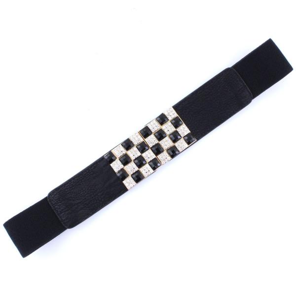 wholesale 2276 Fashion Stretch Belts X9141 - Black - ONE SIZE FITS (S-L)