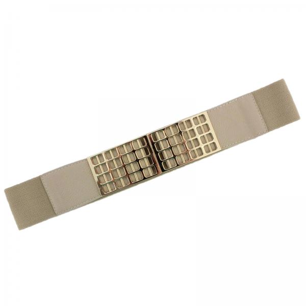 wholesale Fashion Stretch Belts 2276 Y5278 - Beige - ONE SIZE FITS (S-L)