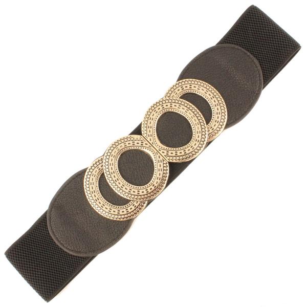 Wholesale 2276 Fashion Stretch Belts A3102 - Black (MB) - One Size Fits All