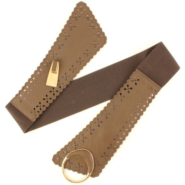 wholesale Fashion Stretch Belts 2276 S0019 - Brown - ONE SIZE FITS (S-L)