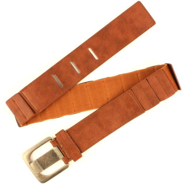 wholesale 2276 Fashion Stretch Belts W8136 - Mocha - ONE SIZE FITS (S-L)