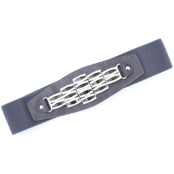 wholesale 2276 Fashion Stretch Belts W8221 - Grey - ONE SIZE FITS (S-L)