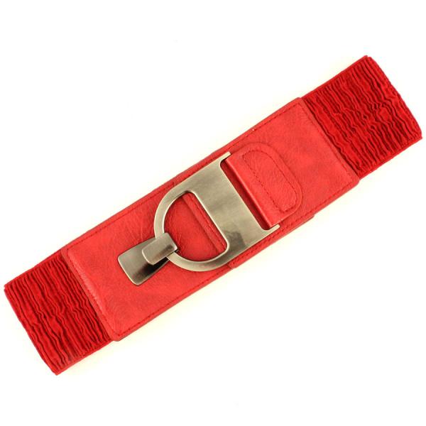 wholesale 2276 Fashion Stretch Belts W8234 - Red - ONE SIZE FITS (S-L)