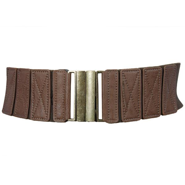 wholesale 2276 Fashion Stretch Belts W8244 - Mocha - ONE SIZE FITS (S-L)