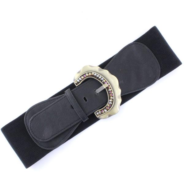 wholesale Fashion Stretch Belts 2276 X9310 - Black - ONE SIZE FITS (S-L)