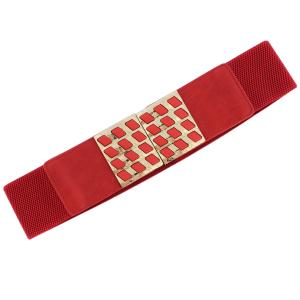 2276 Fashion Stretch Belts Y5510 - Red - One Size Fits (S-L)