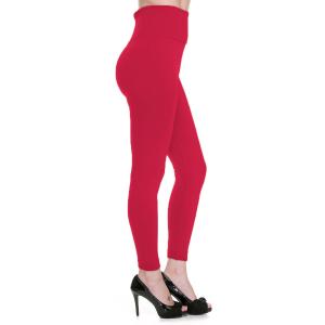 2278 - Fleece and Fur Lined Leggings Solid Burgundy High Waisted - Fleece Lined Leggings WSJ5 - One Size Fits All