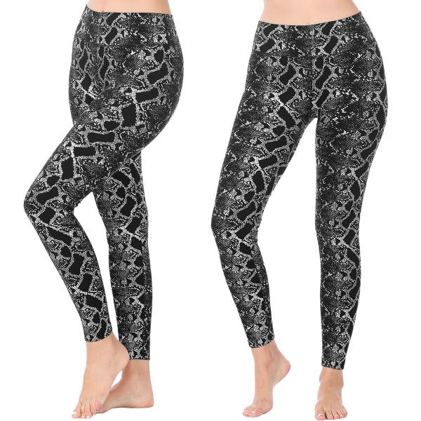 Wholesale 2278 - Fleece and Fur Lined Leggings  BLACK SNAKE PRINT Winter Leggings - Fleece and Fur Lining - One Size Fits (S-L)