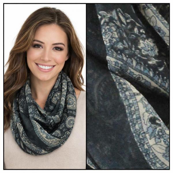Wholesale 2282/T - Silky Dress Infinities PA01<br>Paisley - Black - 22