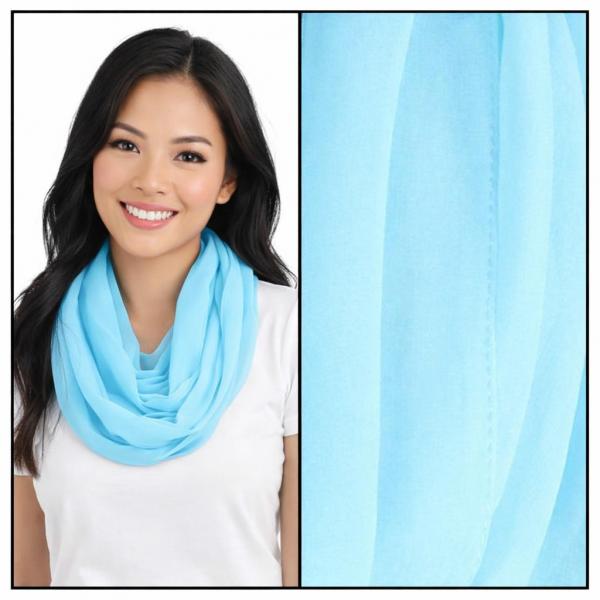 Wholesale 1909/T - Silky Dress Scarves  S05<br>Solid Sky Blue MB - 22