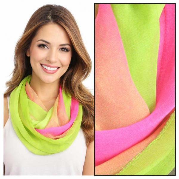 Wholesale 2282/T - Silky Dress Infinities TC06<br>Tri-Color - Magenta-Mauve-Lime - 22