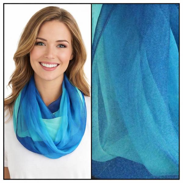Wholesale 2282/T - Silky Dress Infinities TC07<br>Tri-Color - Navy-Blue-Seafoam  - 22