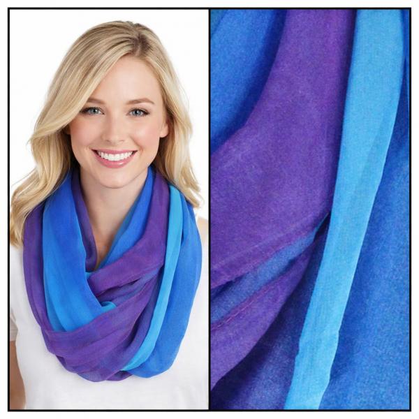Wholesale 2282/T - Silky Dress Infinities Tri-Color - Royal-Turquoise-Purple 
(MB) - 22