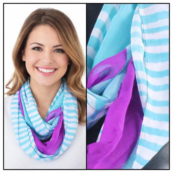 Wholesale 2282/T - Silky Dress Infinities N1135 <br>Teal-Magenta w/Stripes - 22