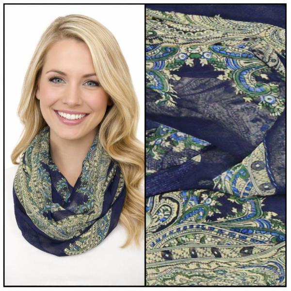 Wholesale 2282/T - Silky Dress Infinities PB08<br>Paisley Border - Midnight - 22