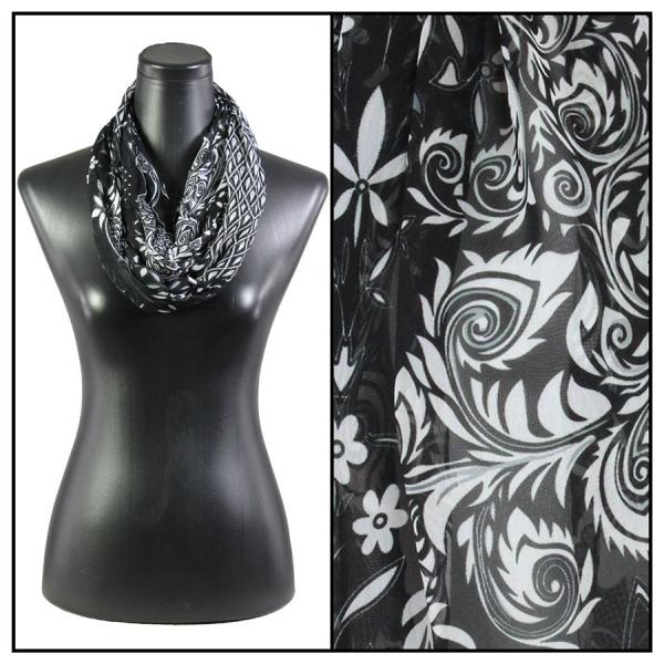 2282 - Silky Dress Infinities PCA05<br>Black-White Peacock Abstract  - 22