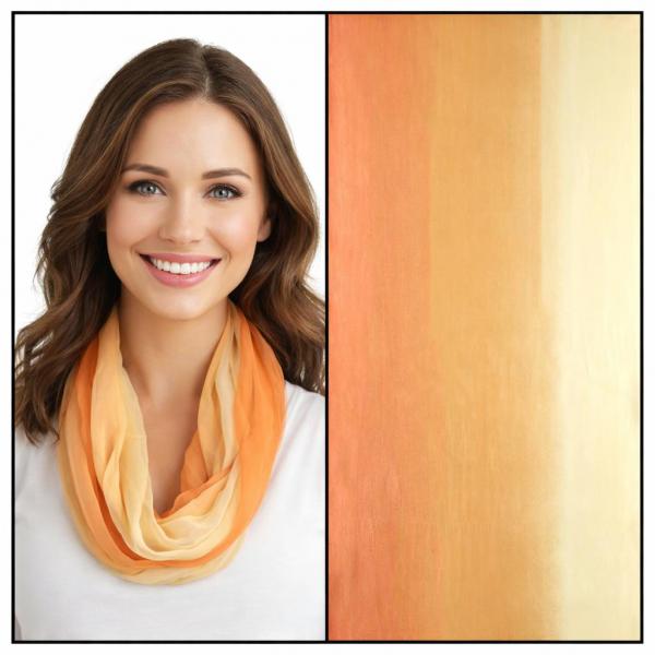 Wholesale 2282/T - Silky Dress Infinities TC15<br>Tri-Color - Beige-Peach-Orange - 22