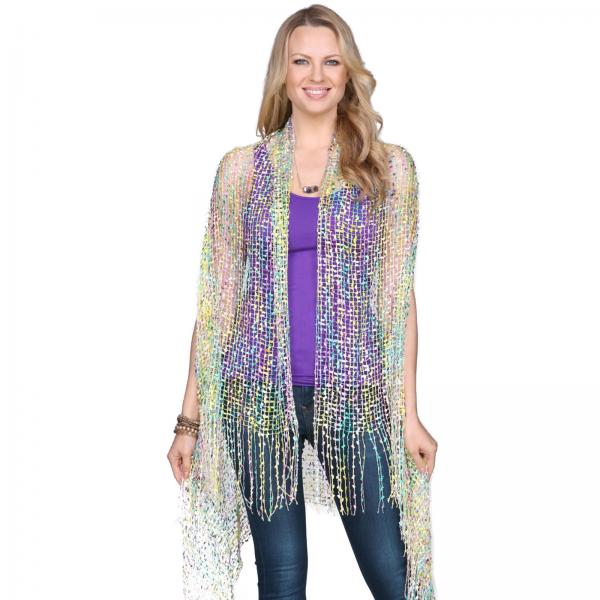 wholesale 2307 - Confetti Vests with Lurex Sparkle Green-Lilac-Yellow - 