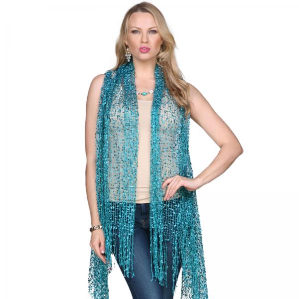 2307 - Confetti Vests with Lurex Sparkle Teal - 