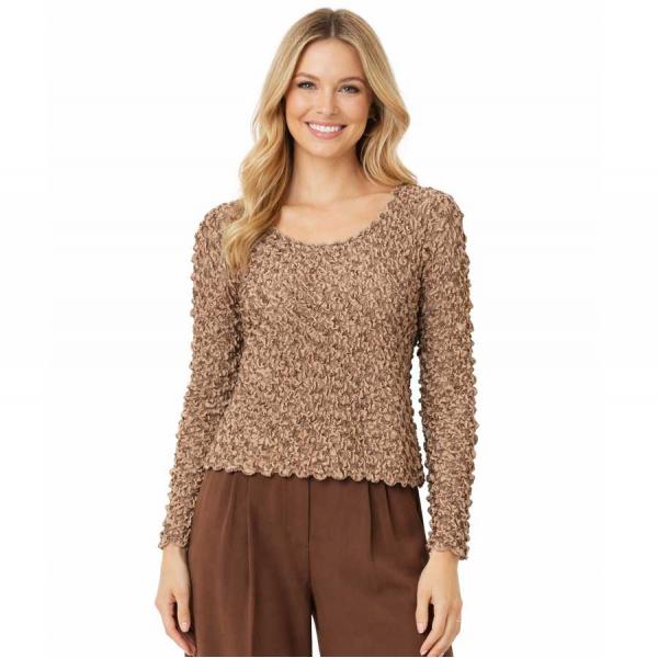 wholesale 231 - Popcorn Style - Long Sleeve Taupe - One Size Fits Most