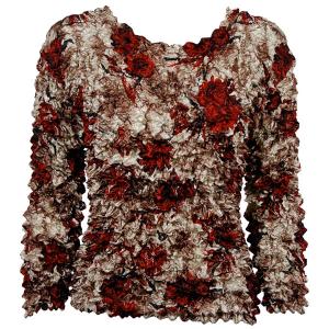 231 - Gourmet Popcorn - Long Sleeve Crimson-Taupe Floral - One Size Fits Most