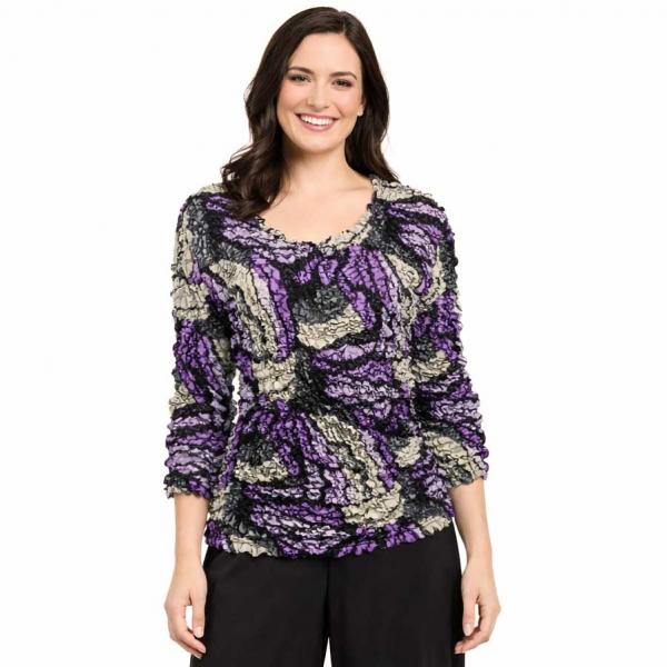 wholesale 232 - Travel Popcorn - Three Quarter Sleeve Pop Art - Purple - One Size Fits Most