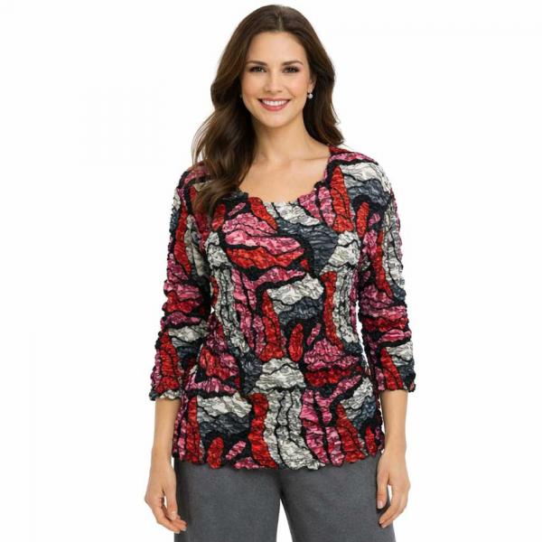 wholesale 232 - Travel Popcorn - Three Quarter Sleeve Pop Art - Red - One Size Fits Most