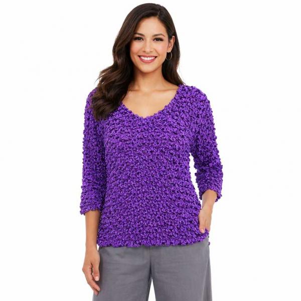 wholesale 232 - Travel Popcorn - Three Quarter Sleeve Purple - One Size Fits Most