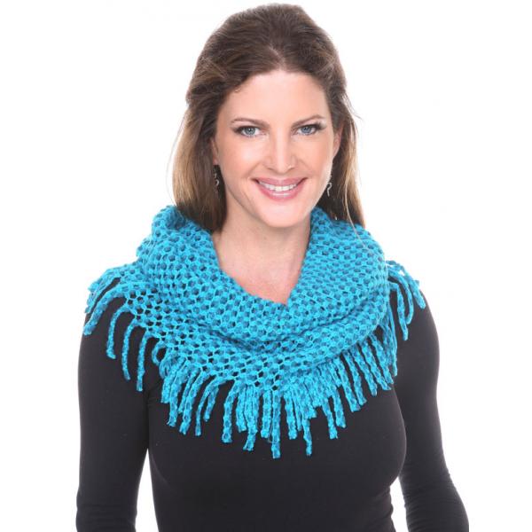 wholesale 7352 -  Chenille Knit Infinities Turquoise * (MB)
 - 