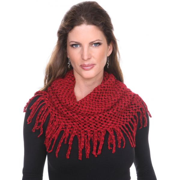Wholesale 7352 -  Chenille Knit Infinities Red
 - 