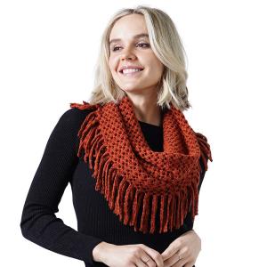 Wholesale 7352 -  Chenille Knit Infinities Rust - 