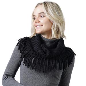 Wholesale 7352 -  Chenille Knit Infinities Black - 