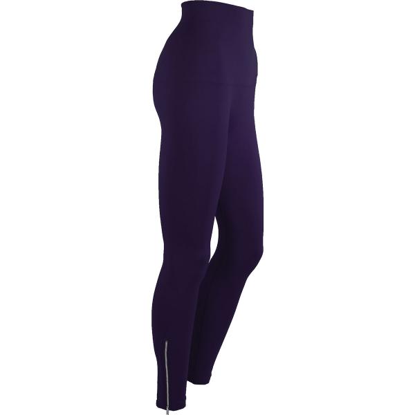 wholesale 798 - Magic Tummy Control SmoothWear Leggings Plum with Calf Zippers MB - 