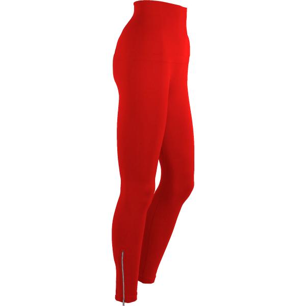 Wholesale 2476 - Magic SmoothWear Short Sleeve Red with Calf Zippers Magic Tummy Control SmoothWear Leggings - 