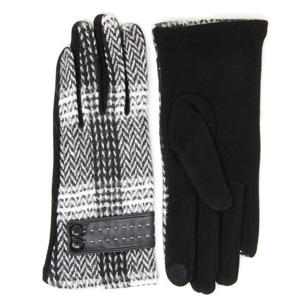 2390 - Touch Screen Smart Gloves 117-BK<br> Black and Tan MB - 