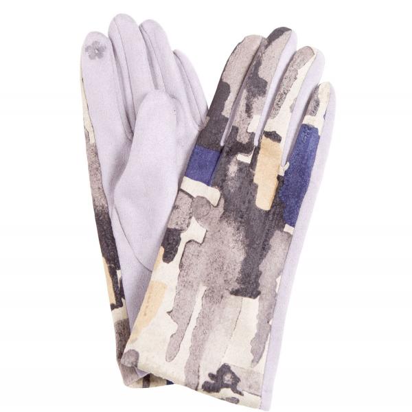 Wholesale 2390 - Touch Screen Smart Gloves 840-GR Sueded Abstract Design Smart Gloves (Grey Palms)* - One Size Fits Most