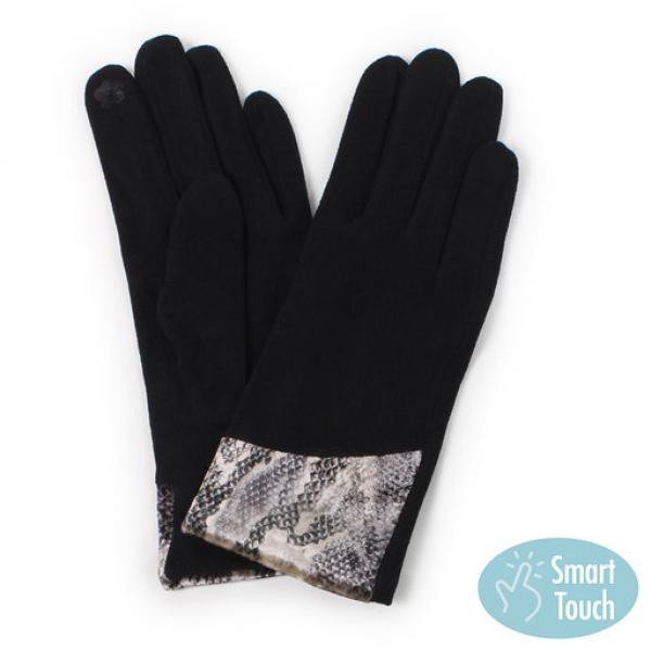 2390 - Touch Screen Smart Gloves 9803-BK<br> Python Cuff Black MB - 